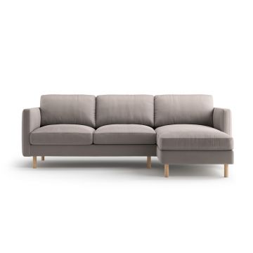 Coltar dreapta 3 locuri, Eden, Micadoni, 250x150x90 cm, catifea, gri beton