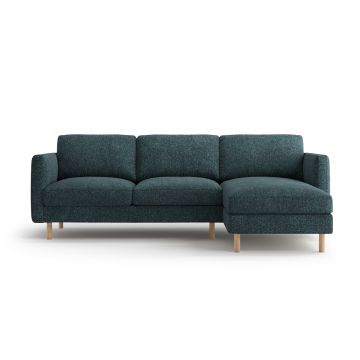 Coltar dreapta 3 locuri, Eden, Micadoni, 250x150x90 cm, tesatura structurata, verde albastrui melanj