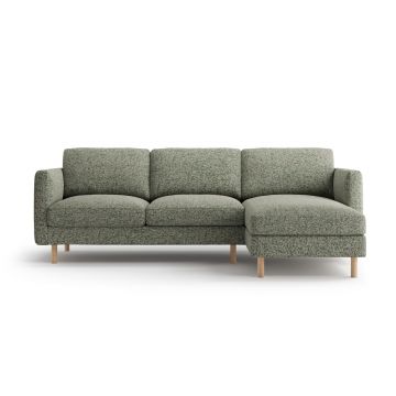 Coltar dreapta 3 locuri, Eden, Micadoni, 250x150x90 cm, tesatura structurata, verde muschi melanj