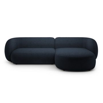 Coltar dreapta 3 locuri, Kate, Micadoni, 285x176x76 cm, tesatura boucle, albastru inchis