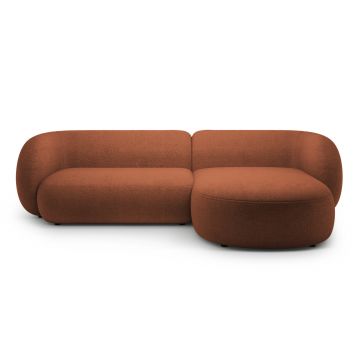 Coltar dreapta 3 locuri, Kate, Micadoni, 285x176x76 cm, tesatura boucle, teracota