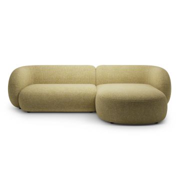 Coltar dreapta 3 locuri, Kate, Micadoni, 285x176x76 cm, tesatura structurata, galben melanj