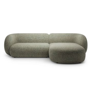 Coltar dreapta 3 locuri, Kate, Micadoni, 285x176x76 cm, tesatura structurata, verde muschi melanj