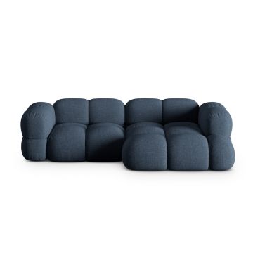 Coltar dreapta 3 locuri, Loretto, Cosmopolitan Design, 250x147x68 cm, tesatura structurata, albastru inchis