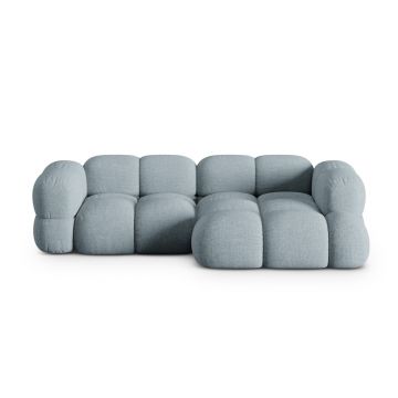 Coltar dreapta 3 locuri, Loretto, Cosmopolitan Design, 250x147x68 cm, tesatura structurata, albastru pastel