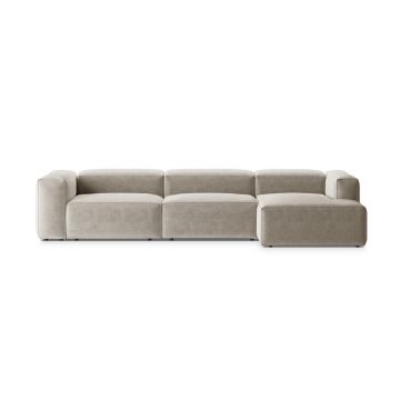 Coltar dreapta 4 locuri, Bergamo, Cosmopolitan Design, 344x152x70 cm, tesatura structurata, bej