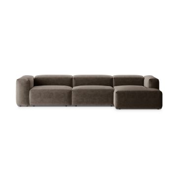 Coltar dreapta 4 locuri, Bergamo, Cosmopolitan Design, 344x152x70 cm, tesatura structurata, cappuccino