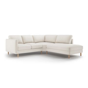 Coltar dreapta 4 locuri, Eden, Micadoni, 267x234x90 cm, catifea, bej