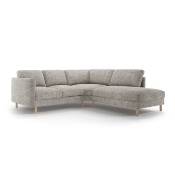 Coltar dreapta 4 locuri, Eden, Micadoni, 267x234x90 cm, tesatura structurata, bej melange