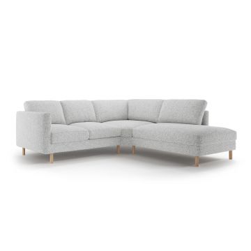 Coltar dreapta 4 locuri, Eden, Micadoni, 267x234x90 cm, tesatura structurata, gri deschis melanj