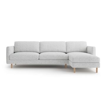 Coltar dreapta 4 locuri, Eden, Micadoni, 286x150x90 cm, tesatura structurata, gri deschis melanj
