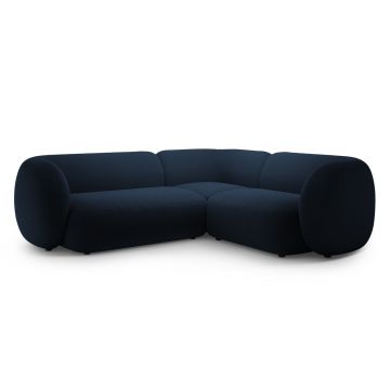 Coltar dreapta 4 locuri, Kate, Micadoni, 252x220x76 cm, catifea, albastru regal
