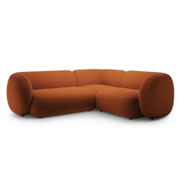 Coltar dreapta 4 locuri, Kate, Micadoni, 252x220x76 cm, catifea, teracota