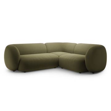 Coltar dreapta 4 locuri, Kate, Micadoni, 252x220x76 cm, catifea, verde