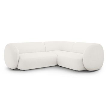 Coltar dreapta 4 locuri, Kate, Micadoni, 252x220x76 cm, tesatura boucle, alb