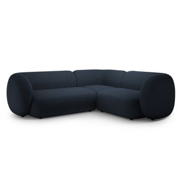 Coltar dreapta 4 locuri, Kate, Micadoni, 252x220x76 cm, tesatura boucle, albastru inchis