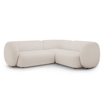 Coltar dreapta 4 locuri, Kate, Micadoni, 252x220x76 cm, tesatura boucle, bej