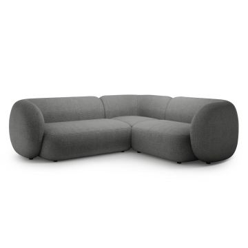 Coltar dreapta 4 locuri, Kate, Micadoni, 252x220x76 cm, tesatura boucle, gri inchis