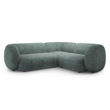 Coltar dreapta 4 locuri, Kate, Micadoni, 252x220x76 cm, tesatura structurata, albastru melanj