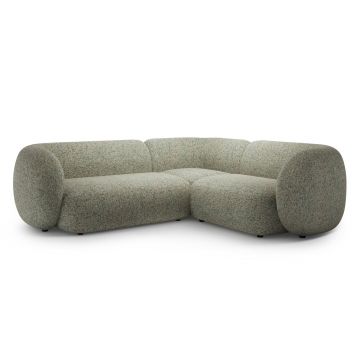 Coltar dreapta 4 locuri, Kate, Micadoni, 252x220x76 cm, tesatura structurata, verde muschi melanj