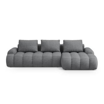 Coltar extensibil dreapta 3 locuri, Linz, Cosmopolitan Design, 275x142x84 cm, tesatura structurata, gri
