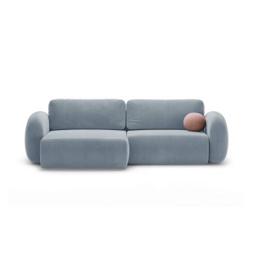 Coltar extensibil reversibil 4 locuri, Tonale, Cosmopolitan Design, 262x149x88 cm, catifea, albastru gri