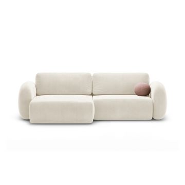 Coltar extensibil reversibil 4 locuri, Tonale, Cosmopolitan Design, 262x149x88 cm, catifea, ivoriu