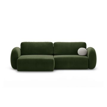 Coltar extensibil reversibil 4 locuri, Tonale, Cosmopolitan Design, 262x149x88 cm, catifea, verde army