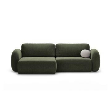 Coltar extensibil reversibil 4 locuri, Tonale, Cosmopolitan Design, 262x149x88 cm, tesatura chenille, verde