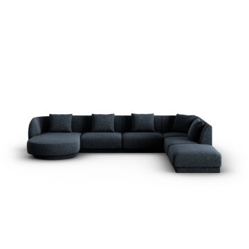 Coltar panoramic dreapta 6 locuri, Tulum, Cosmopolitan Design, 330x255x70 cm, tesatura chenille, albastru regal
