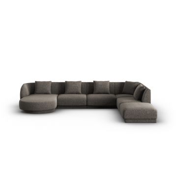 Coltar panoramic dreapta 6 locuri, Tulum, Cosmopolitan Design, 330x255x70 cm, tesatura chenille, gri