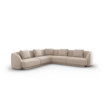 Coltar reversibil 5 locuri, Tulum, Cosmopolitan Design, 255x255x70 cm, tesatura chenille, bej