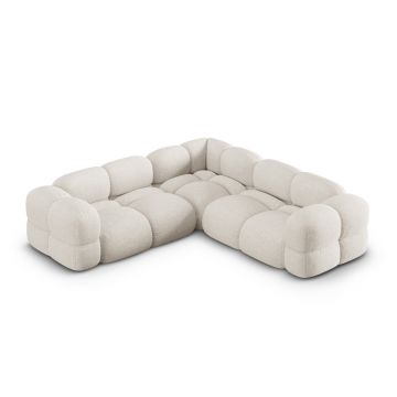Coltar simetric 4 locuri, Loretto, Cosmopolitan Design, 250x250x68 cm, tesatura structurata, bej