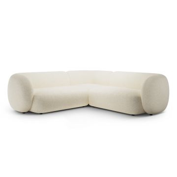 Coltar simetric 5 locuri, Kate, Micadoni, 252x252x76 cm, tesatura structurata, bej deschis