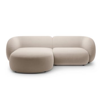 Coltar stanga 2 locuri, Kate, Micadoni, 255x176x76 cm, catifea, bej