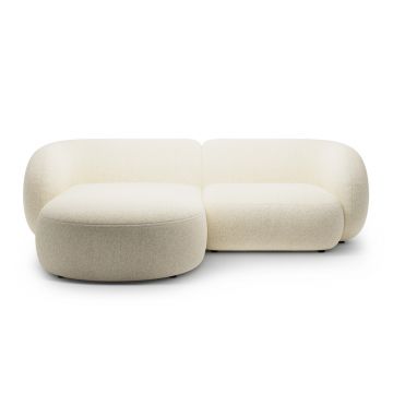 Coltar stanga 2 locuri, Kate, Micadoni, 255x176x76 cm, tesatura structurata, bej deschis