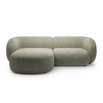 Coltar stanga 2 locuri, Kate, Micadoni, 255x176x76 cm, tesatura structurata, verde muschi melanj