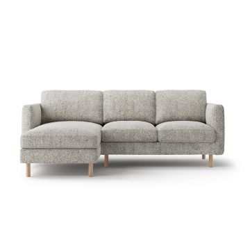 Coltar stanga 3 locuri, Eden, Micadoni, 223x150x90 cm, tesatura structurata, bej melange