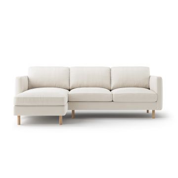 Coltar stanga 3 locuri, Eden, Micadoni, 250x150x90 cm, catifea, bej