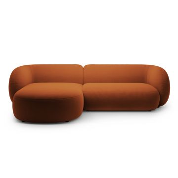 Coltar stanga 3 locuri, Kate, Micadoni, 285x176x76 cm, catifea, teracota