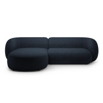 Coltar stanga 3 locuri, Kate, Micadoni, 285x176x76 cm, tesatura boucle, albastru inchis