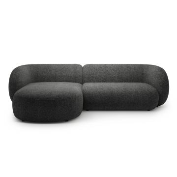 Coltar stanga 3 locuri, Kate, Micadoni, 285x176x76 cm, tesatura structurata, gri inchis melanj