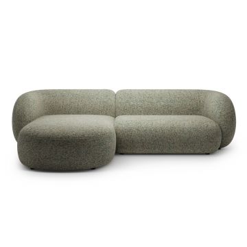 Coltar stanga 3 locuri, Kate, Micadoni, 285x176x76 cm, tesatura structurata, verde muschi melanj