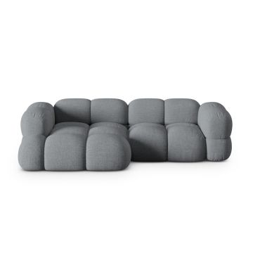 Coltar stanga 3 locuri, Loretto, Cosmopolitan Design, 250x147x68 cm, tesatura structurata, gri
