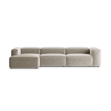 Coltar stanga 4 locuri, Bergamo, Cosmopolitan Design, 344x152x70 cm, tesatura structurata, bej