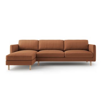 Coltar stanga 4 locuri, Eden, Micadoni, 286x150x90 cm, catifea, miere