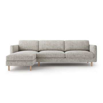 Coltar stanga 4 locuri, Eden, Micadoni, 286x150x90 cm, tesatura structurata, bej melange