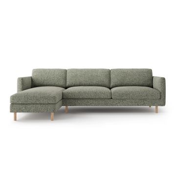Coltar stanga 4 locuri, Eden, Micadoni, 286x150x90 cm, tesatura structurata, verde muschi melanj