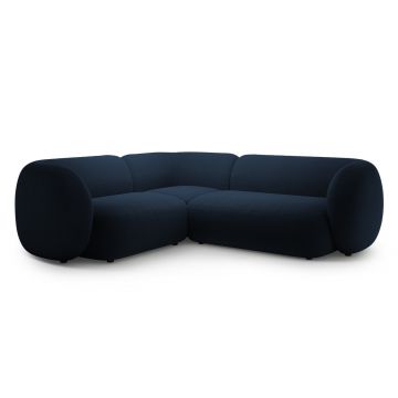 Coltar stanga 4 locuri, Kate, Micadoni, 252x220x76 cm, catifea, albastru regal