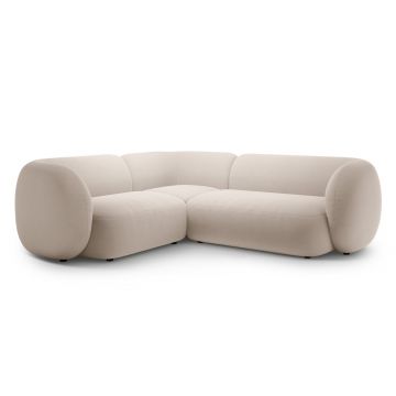 Coltar stanga 4 locuri, Kate, Micadoni, 252x220x76 cm, catifea, bej